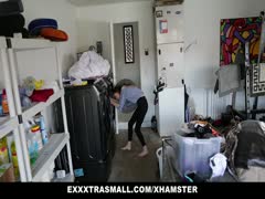 Tiny Teen Climbs a Tall Man's Huge Cock in ExxxtraSmall